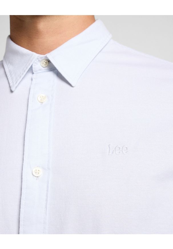 Lee - MESKA KOSZULA LEE PATCH SHIRT SHY BLUE BRIGHT WHITE 112363910