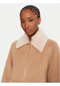 Marella Płaszcz wełniany Gettone 2523086011 Beżowy Loose Fit. Kolor: beżowy. Materiał: syntetyk
