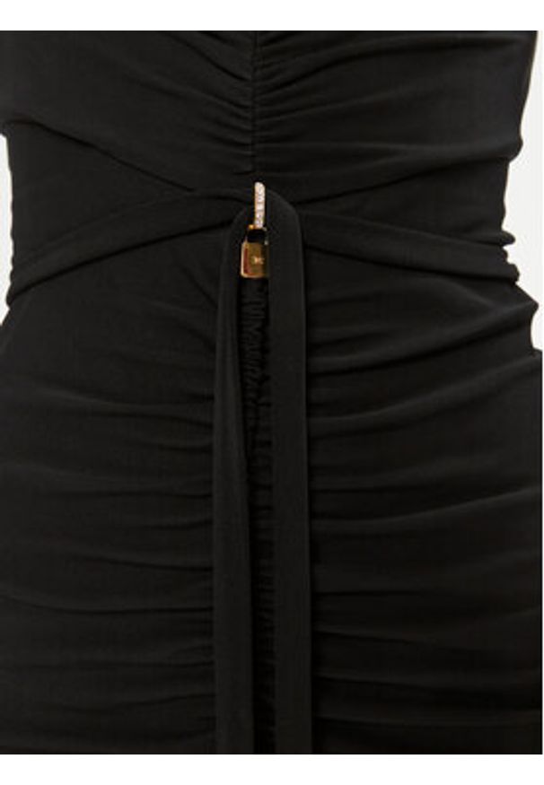 Elisabetta Franchi Sukienka wieczorowa AB-590-42E2-V760 Czarny Slim Fit. Kolor: czarny. Materiał: syntetyk. Styl: wizytowy