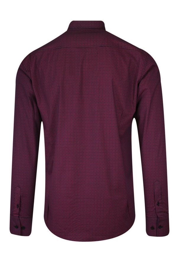 Koszula Bordowa w Drobne Kwiatki, Męska Długi Rękaw, Slim Fit, Taliowana -TO-ON. Okazja: na spotkanie biznesowe, do pracy. Kolor: czerwony. Materiał: bawełna, elastan. Długość rękawa: długi rękaw. Długość: długie. Wzór: kwiaty. Styl: wizytowy, biznesowy, elegancki