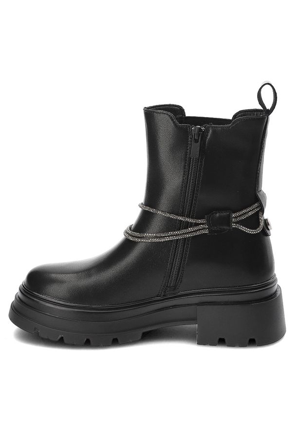 Big-Star - Czarne Botki Big Star Ocieplane Obuwie Damskie. Okazja: na co dzień, na spacer. Kolor: czarny. Materiał: materiał. Styl: casual, klasyczny