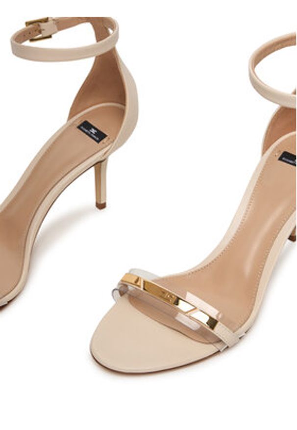 Elisabetta Franchi Sandały SA56L61E2 Écru. Kolor: kremowy. Materiał: skóra