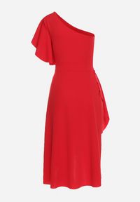 Born2be - Czerwona Koktajlowa Sukienka Asymetryczna na Jedno Ramię z Falbankami Vimilora. Typ kołnierza: kołnierz z falbankami. Kolor: czerwony. Materiał: materiał. Typ sukienki: asymetryczne. Styl: wizytowy #7