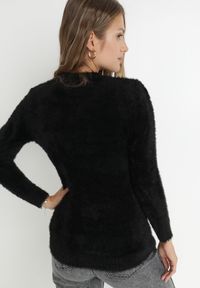 Born2be - Czarny Sweter Wełniany z Alpaką Ithei. Kolor: czarny. Materiał: wełna. Długość rękawa: długi rękaw. Długość: długie. Wzór: jednolity. Sezon: zima. Styl: klasyczny #6