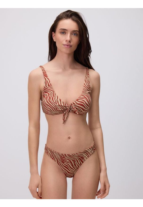 Reserved - Dół od bikini - bordowy. Stan: obniżony. Kolor: czerwony. Materiał: materiał