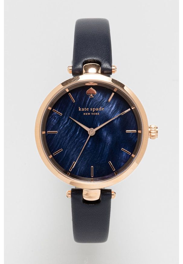 Kate Spade - Zegarek. Kolor: niebieski. Materiał: skóra, materiał