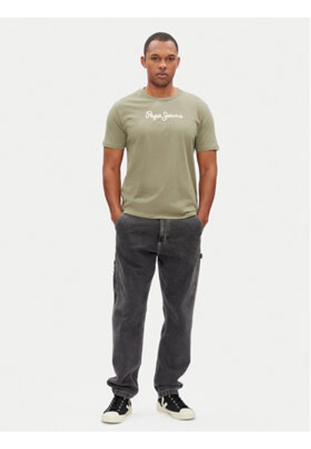 Pepe Jeans T-Shirt Eggo N PM508208 Zielony Regular Fit. Kolor: zielony. Materiał: bawełna