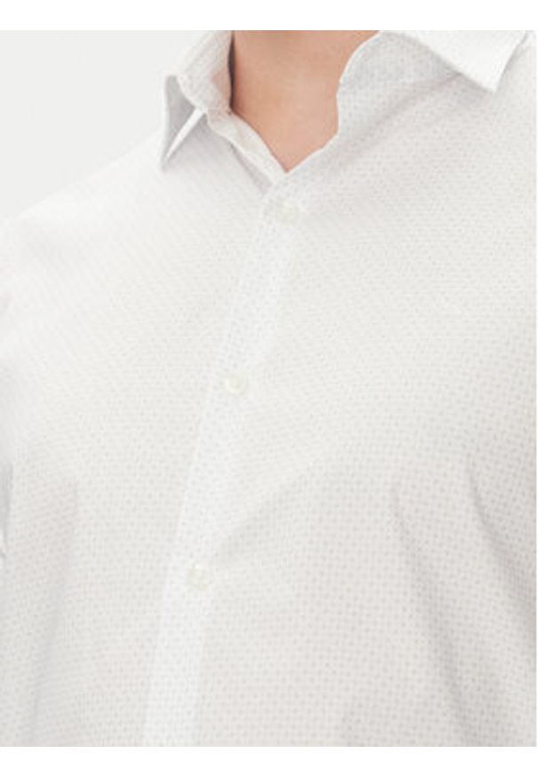 Calvin Klein Koszula LV019EU005 Biały Slim Fit. Kolor: biały. Materiał: bawełna