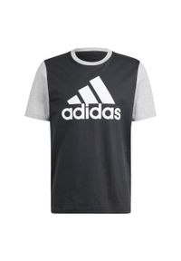 Adidas - Koszulka męska adidas Essentials Single Jersey Big Logo Tee. Kolor: szary, czarny, wielokolorowy. Materiał: jersey