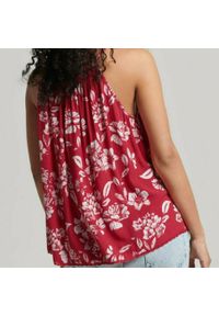 Superdry - Bluzka sportowa damska SuperDry Vintage Beach Cami Top. Kolor: czerwony. Materiał: wiskoza