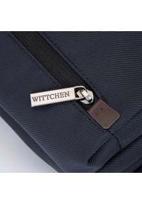 Wittchen - Męska torebka nerka ze skóry i tkaniny. Kolor: niebieski, brązowy, wielokolorowy. Materiał: poliester. Wzór: haft #3