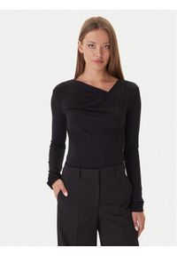 Patrizia Pepe Bluzka 2M4479/J337-K103 Czarny Regular Fit. Kolor: czarny. Materiał: wiskoza