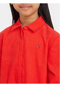 TOMMY HILFIGER - Tommy Hilfiger Sukienka koszulowa KG0KG07575 Czerwony Regular Fit. Kolor: czerwony. Materiał: bawełna. Typ sukienki: koszulowe #4
