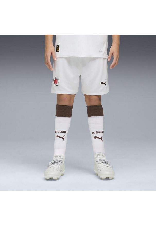 Puma - Młodzieżowe szorty FC St. Pauli 25/26 PUMA White Espresso Brown. Kolor: brązowy, biały, wielokolorowy. Materiał: tkanina. Sport: piłka nożna