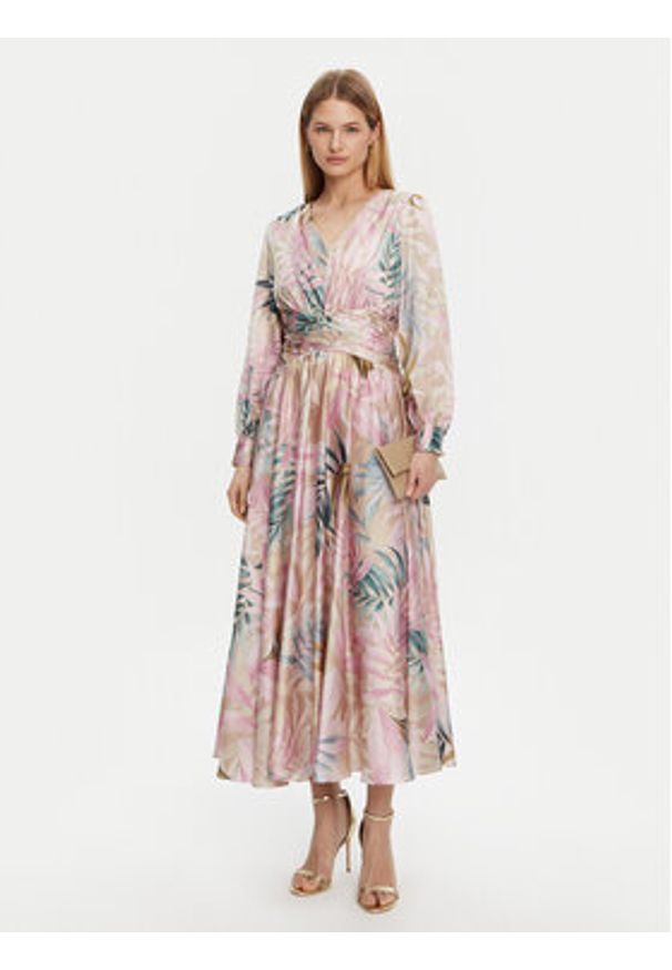 Guess Sukienka wieczorowa W5PK1U WD8G2 Kolorowy Regular Fit. Materiał: syntetyk. Wzór: kolorowy. Styl: wizytowy