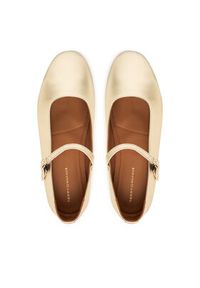 TOMMY HILFIGER - Tommy Hilfiger Baleriny Hilfiger Gold Ballerinas FW0FW09320 Złoty. Kolor: złoty. Materiał: skóra #3
