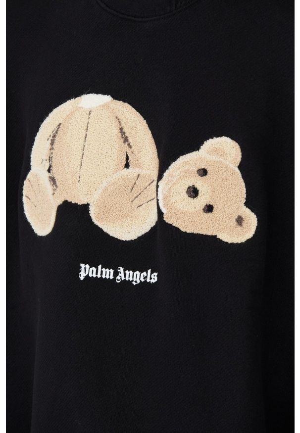 PALM ANGELS Czarna męska bluza Bear Crew, Rozmiar L. Kolor: czarny