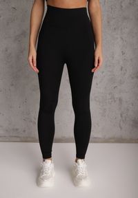 Renee - Czarne Casualowe Legginsy High Waist z Pasem Wspierającym Linię Talii Azivera. Okazja: na co dzień. Stan: podwyższony. Kolor: czarny. Styl: casual #4