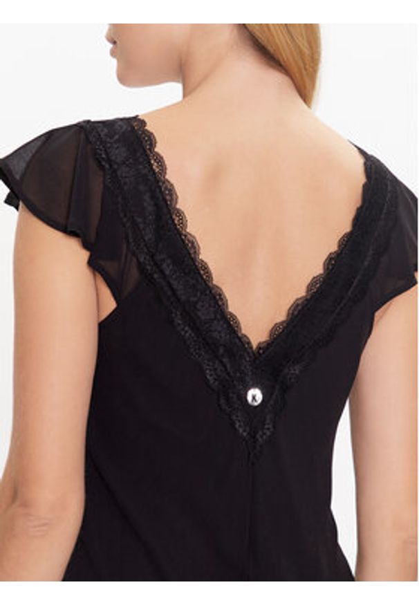 Kontatto Sukienka codzienna BO106 Czarny Regular Fit. Okazja: na co dzień. Kolor: czarny. Materiał: syntetyk. Typ sukienki: proste. Styl: casual