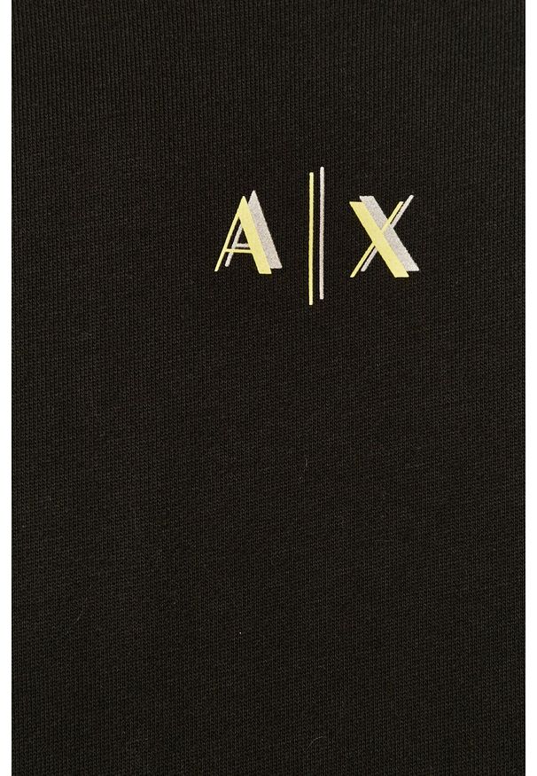 Armani Exchange - Bluza. Okazja: na co dzień. Kolor: czarny. Wzór: nadruk. Styl: casual