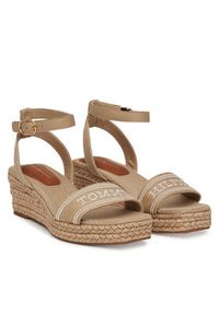 TOMMY HILFIGER - Tommy Hilfiger Espadryle Tommy Hilfiger Espad Mid Wedge FW0FW08805 Beżowy. Kolor: beżowy. Materiał: materiał #6