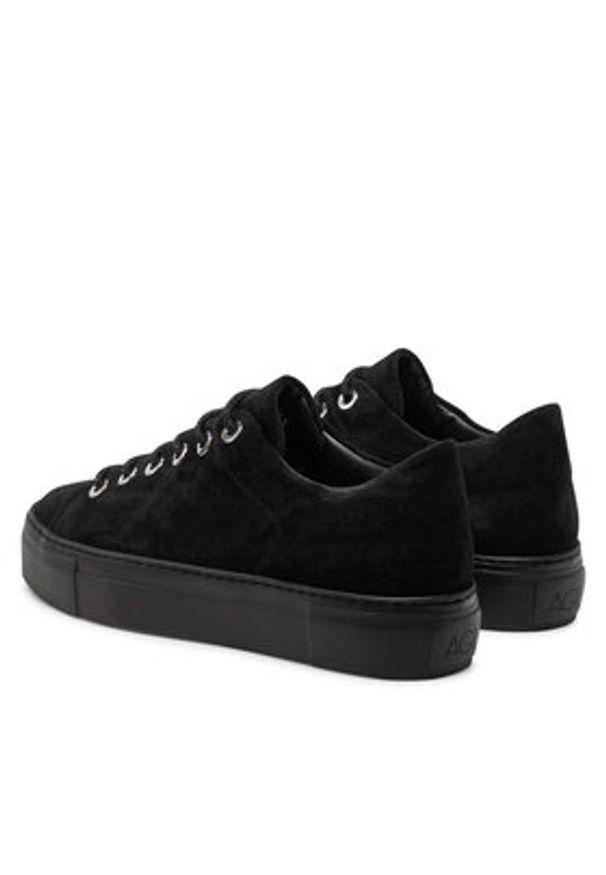 AGL Trampki Crystal D925270PGKV1531013 Czarny. Kolor: czarny. Materiał: zamsz, skóra