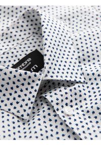 Ombre Clothing - Męska koszula w drobny wzór SLIM FIT - biała V2 OM-SHCS-0140 - XXL. Kolor: biały. Materiał: bawełna. Styl: klasyczny #6