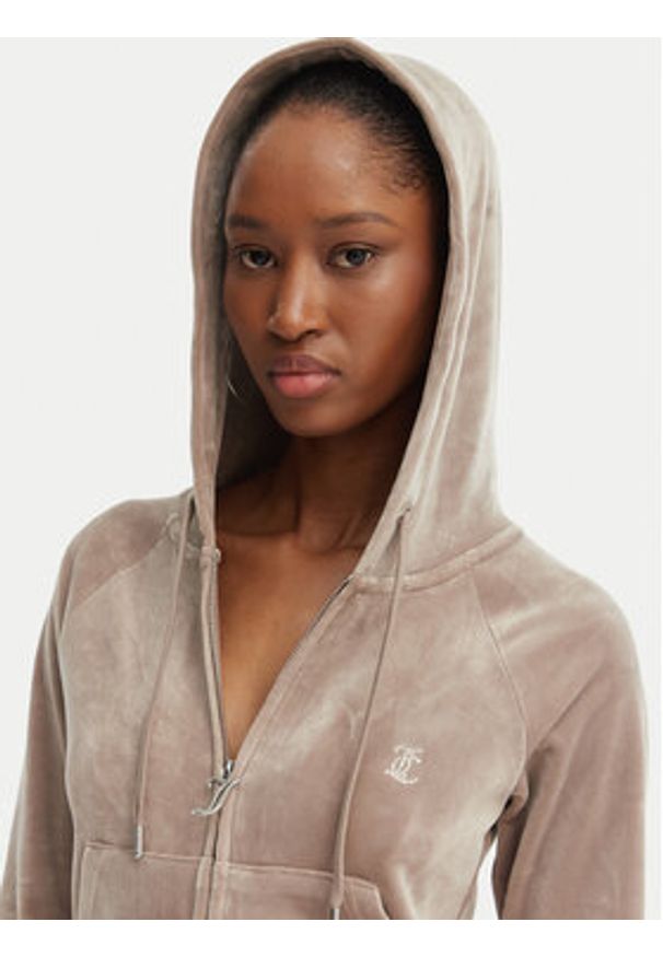 Juicy Couture Bluza Madison JCWAS126326 Beżowy Slim Fit. Kolor: beżowy. Materiał: syntetyk