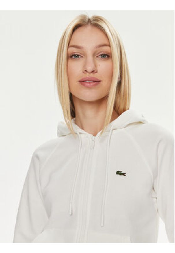 Lacoste Bluza SF9213 Biały Regular Fit. Kolor: biały. Materiał: bawełna