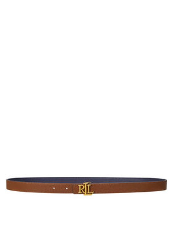 Lauren Ralph Lauren - LAUREN RALPH LAUREN Pasek Damski Logo Reversible Embossed Skinny Belt 412959135002 Granatowy. Kolor: niebieski. Materiał: skóra