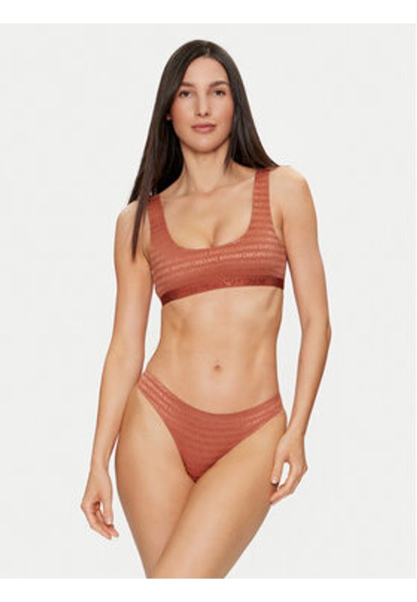 Emporio Armani Underwear Komplet 2 par stringów 163333 3F204 01656 Brązowy. Kolor: brązowy. Materiał: syntetyk