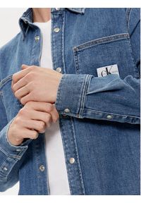 Calvin Klein Jeans Koszula jeansowa Linear J30J324885 Niebieski Slim Fit. Kolor: niebieski. Materiał: bawełna #4