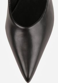 Renee - Czarne Czółenka Vices na Obcasie Typu Kaczuszka ze Skórzaną Wkładką Amerisse. Okazja: na co dzień. Kolor: czarny. Materiał: skóra. Obcas: na obcasie. Styl: casual, klasyczny. Wysokość obcasa: średni #6