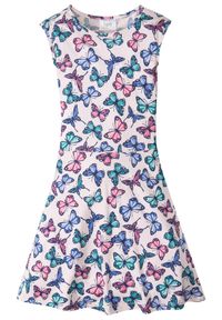 bonprix - Sukienka dziewczęca z nadrukiem w motyle. Kolor: różowy. Materiał: materiał. Wzór: nadruk. Sezon: lato #1