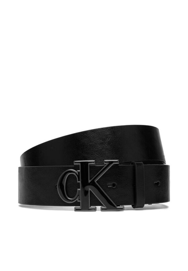 Calvin Klein Pasek Ck Enamel Buckle 40Mm LV04D7150G Czarny. Kolor: czarny. Materiał: skóra