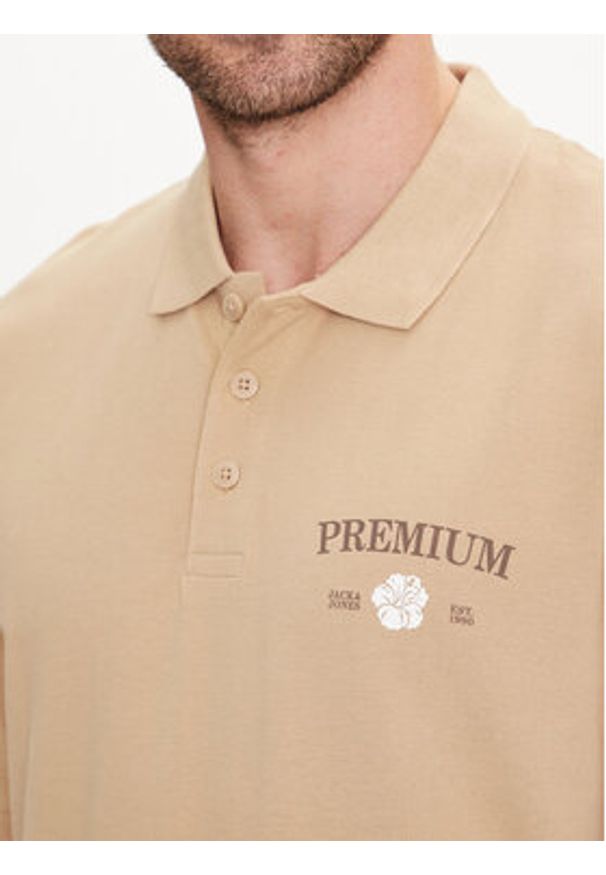 Jack & Jones - Jack&Jones Polo Jprblaalfie 12259678 Brązowy Regular Fit. Typ kołnierza: polo. Kolor: brązowy. Materiał: bawełna