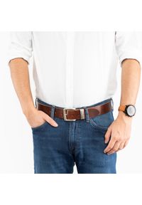 Tom Tailor - TOM TAILOR MĘSKI PASEK SKÓRZANY KLASYCZNY SKÓRA TG1068L89/690 40mm Gürtel Q.6789 0690 DARKBROWN. Materiał: skóra. Wzór: paski. Styl: klasyczny #2
