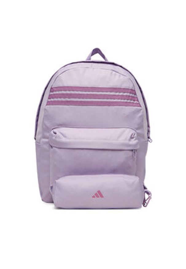 Adidas - adidas Plecak Classic 3-Stripes Horizontal JZ3322 Fioletowy. Kolor: fioletowy. Materiał: materiał
