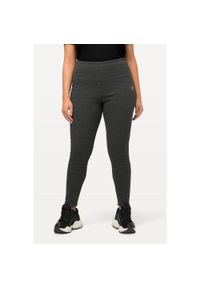 ULLA POPKEN - Damskie Legginsy sztuczne futerko od wewnątrz bardzo ciepłe wysoki stan. Stan: podwyższony. Kolekcja: plus size. Kolor: szary. Materiał: bawełna, elastan, poliester, materiał. Sport: turystyka piesza
