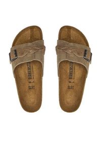 Birkenstock Klapki Oita Braided 1026730 Brązowy. Kolor: brązowy. Materiał: skóra