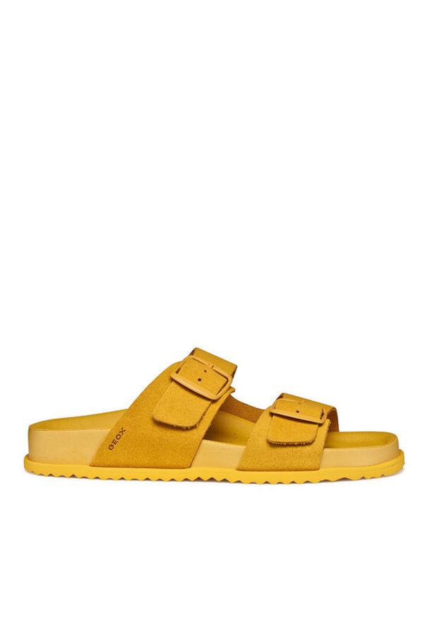 Geox Klapki D Sandybett D558RA 00022 C2006 Żółty. Kolor: żółty. Materiał: zamsz, skóra
