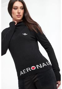 Aeronautica Militare - Sweter damski wełniany AERONAUTICA MILITARE. Materiał: wełna. Wzór: nadruk #4