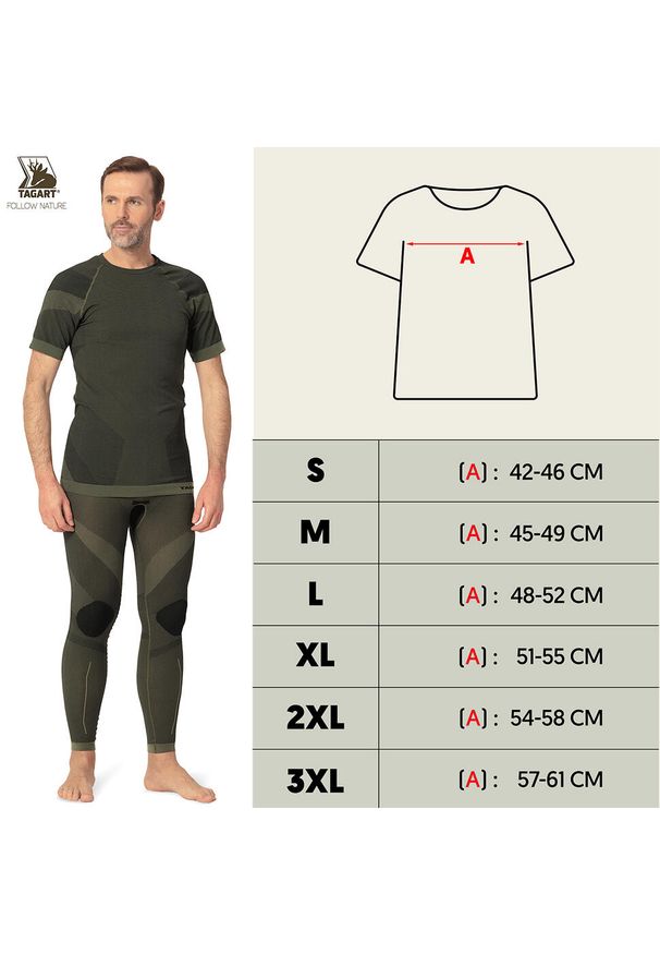TAGART - T-shirt turystyczny termoaktywny męski Tagart Woodsman z jonami srebra. Kolor: zielony