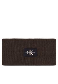 Calvin Klein Jeans Opaska materiałowa Monologo Rubber Headband K60K611258 Brązowy. Kolor: brązowy. Materiał: wiskoza