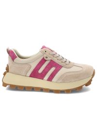 Beżowe Sneakersy Filippo Sportowe Obuwie Damskie. Kolor: beżowy. Materiał: zamsz, materiał #6