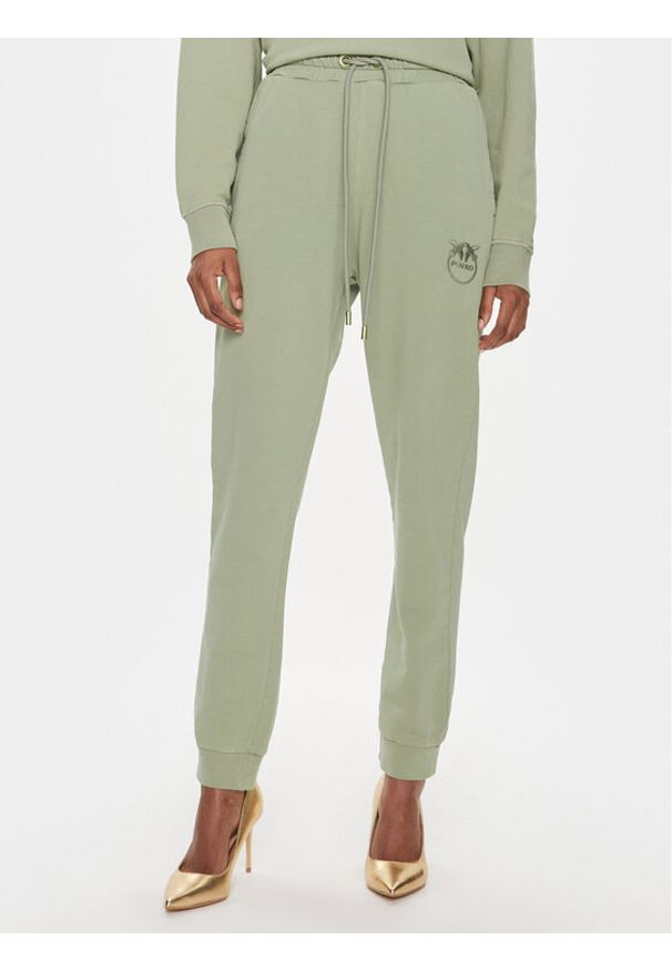 Pinko Spodnie dresowe Carico 100371 A1N7 Zielony Regular Fit. Kolor: zielony. Materiał: bawełna