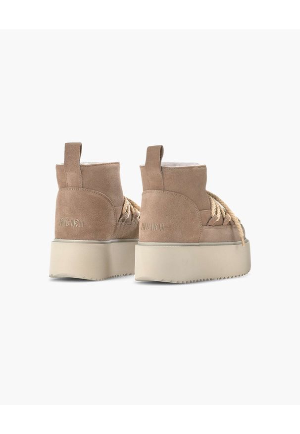 Inuikii - INUIKII CLASSIC LOW PLATFORM Śniegowce damskie. Okazja: na co dzień, do pracy, na spacer. Kolor: beżowy. Obcas: na platformie. Styl: casual