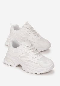 Born2be - Białe Sneakersy na Grubej Podeszwie Jamarie. Kolor: biały