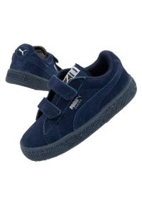 Buty Puma Suede 2 Jr 356274 87 niebieskie. Okazja: na co dzień. Zapięcie: rzepy. Kolor: niebieski. Materiał: kauczuk, materiał, guma, zamsz, skóra. Szerokość cholewki: normalna. Model: Puma Suede #2