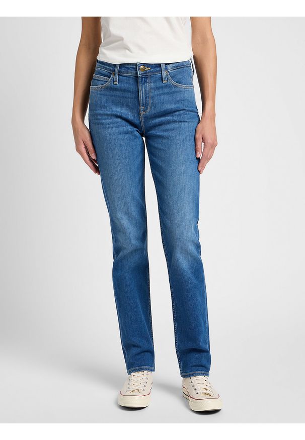 Lee - LEE DAMSKIE SPODNIE JEANSOWE LEE MARION STRAIGHT MID STOP 112355267